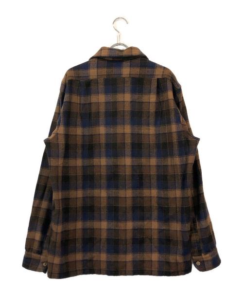 PENDLETON（ペンドルトン）PENDLETON (ペンドルトン) 70’sチェックウールシャツ ブラウン×ネイビー サイズ:Lの古着・服飾アイテム
