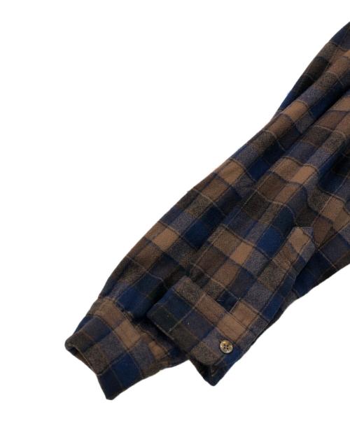 PENDLETON（ペンドルトン）PENDLETON (ペンドルトン) 70’sチェックウールシャツ ブラウン×ネイビー サイズ:Lの古着・服飾アイテム