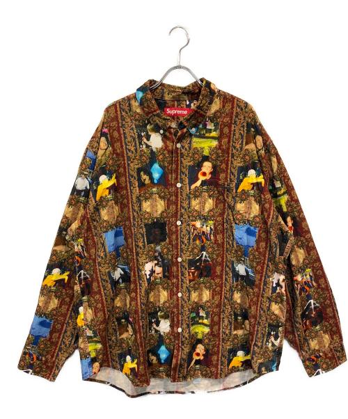 SUPREME（シュプリーム）Supreme (シュプリーム) Hardcore Printed Corduroy Shirt ブラウン サイズ:XLの古着・服飾アイテム