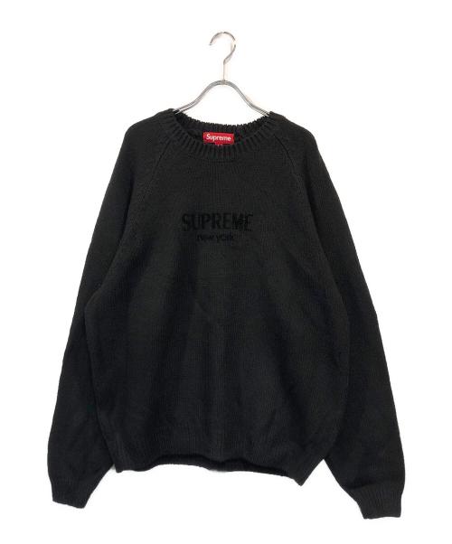 SUPREME（シュプリーム）Supreme (シュプリーム) Flocked Logo Sweater ブラック サイズ:SIZE Lの古着・服飾アイテム