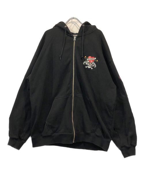 X-LARGE（エクストララージ）X-LARGE (エクストララージ) Ed Hardy (エド ハーディー) ジップパーカー ブラック サイズ:SIZE XLの古着・服飾アイテム