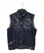 DSQUARED2ディースクエアード）の古着「カットオフデニムベスト」｜インディゴ