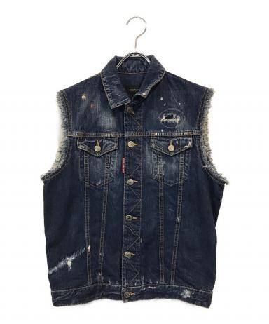 DSQUARED2 ディースクエアード カットオフデニムベスト フリンジ 3013014225014060_01_0196w.jpeg