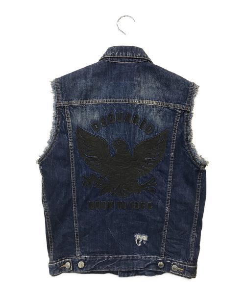 DSQUARED2（ディースクエアード）DSQUARED2 (ディースクエアード) カットオフデニムベスト インディゴ サイズ:44の古着・服飾アイテム
