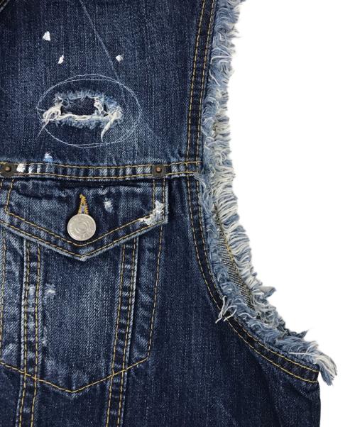 DSQUARED2（ディースクエアード）DSQUARED2 (ディースクエアード) カットオフデニムベスト インディゴ サイズ:44の古着・服飾アイテム