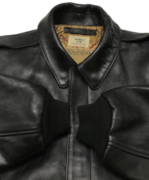 AVIREX（アヴィレックス）AVIREX (アヴィレックス) A-2フライトジャケット ブラック サイズ:44の古着・服飾アイテム