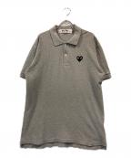 PLAY COMME des GARCONSプレイコムデギャルソン）の古着「ハートワッペンポロシャツ」｜グレー