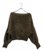 anuansアニュアンス）の古着「ラクーンフォックスオフショルニットプルオーバー」｜モカ
