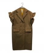 leur logetteルールロジェット）の古着「ノースリーブ金釦ダブルコート」｜ブラウン