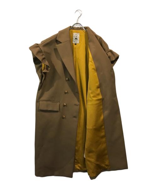 leur logette（ルールロジェット）leur logette (ルールロジェット) ノースリーブ金釦ダブルコート ブラウン サイズ:1の古着・服飾アイテム
