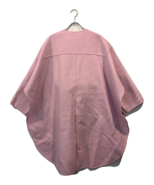 LE PHIL（ル フィル）LE PHIL (ル フィル) ソフトウールリバーハーフコート ピンクの古着・服飾アイテム