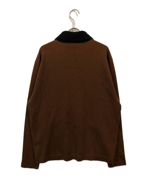 CABAN（キャバン）CABAN (キャバン) コットンカシミヤ エンブレムポロカーディガン ブラウン サイズ:Lの古着・服飾アイテム