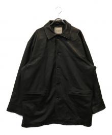 Jeans Factory Clothes（ジーンズファクトリークローズ）の古着「ラムレザーカーコート」｜ブラック