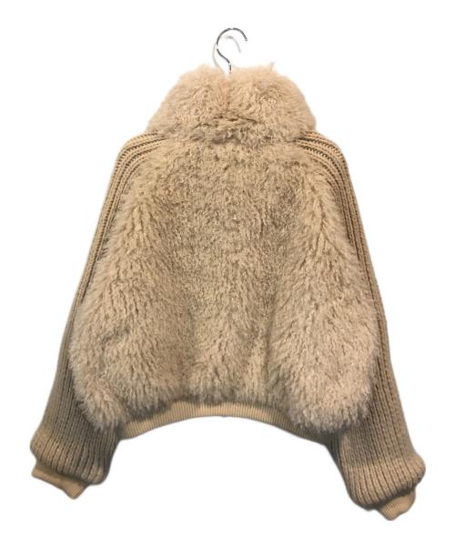 Diego M（ディエゴエム）Diego M (ディエゴエム) ニット袖とエコカーリーファーボンバーブルゾン アイボリー サイズ:42の古着・服飾アイテム