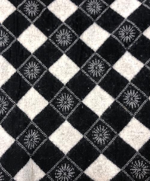 Mame Kurogouchi（マメクロゴウチ）Mame Kurogouchi (マメクロゴウチ) Multi-Grid Roll Neck Knit Top ホワイト×ブラック サイズ:SIZE 2の古着・服飾アイテム