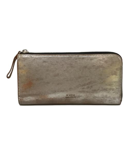 PORTER（ポーター）PORTER (ポーター) フォイルロングウォレット シルバーの古着・服飾アイテム