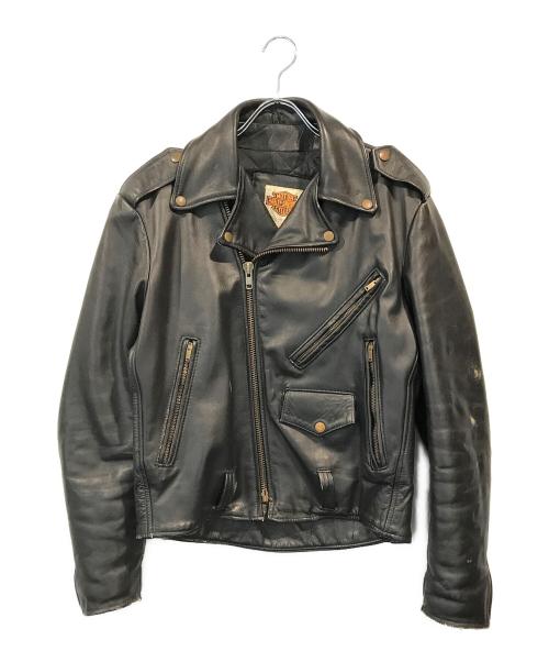 HARLEY-DAVIDSON（ハーレーダビッドソン）HARLEY-DAVIDSON (ハーレーダビッドソン) ダブルライダースジャケット ブラック サイズ:SIZE 38の古着・服飾アイテム