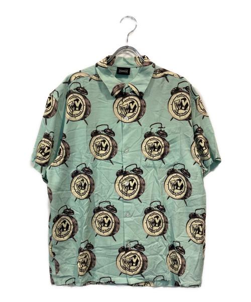 WASTED YOUTH（ウェイステッドユース）Wasted Youth (ウエステッド ユース) TOKION (トキオン) レーヨン アロハ ショートスリーブ シャツ スカイブルー サイズ:Mの古着・服飾アイテム