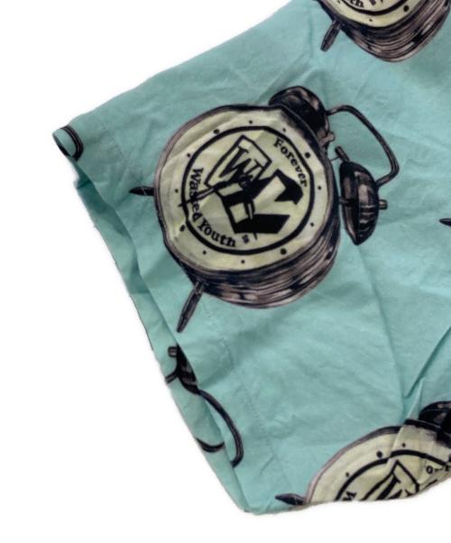 WASTED YOUTH（ウェイステッドユース）Wasted Youth (ウエステッド ユース) TOKION (トキオン) レーヨン アロハ ショートスリーブ シャツ スカイブルー サイズ:Mの古着・服飾アイテム