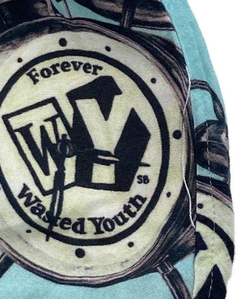 WASTED YOUTH（ウェイステッドユース）Wasted Youth (ウエステッド ユース) TOKION (トキオン) レーヨン アロハ ショートスリーブ シャツ スカイブルー サイズ:Mの古着・服飾アイテム