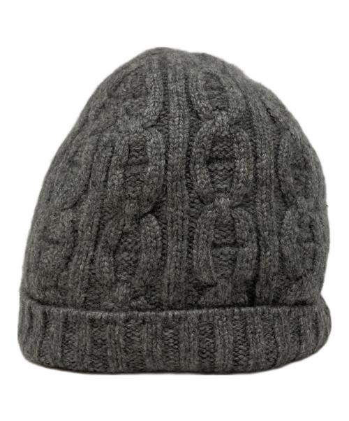 HERMES（エルメス）HERMES (エルメス) カシミヤニット帽 グレー サイズ:Mの古着・服飾アイテム