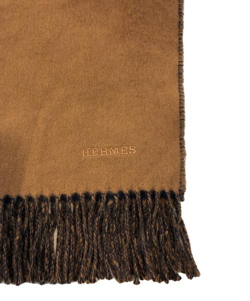 HERMES（エルメス）HERMES (エルメス) カシミヤマフラー ブラウンの古着・服飾アイテム