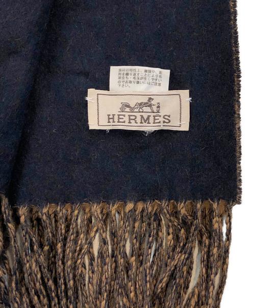 HERMES（エルメス）HERMES (エルメス) カシミヤマフラー ブラウンの古着・服飾アイテム