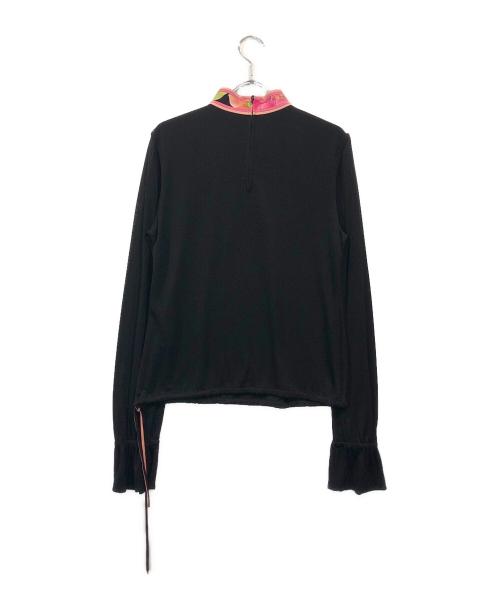 LEONARD（レオナール）LEONARD (レオナール) プリントハイネックドローコードカットソー ブラック サイズ:Mの古着・服飾アイテム