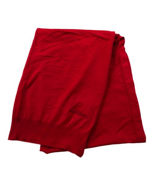 tricot COMME des GARCONS（トリココムデギャルソン）tricot COMME des GARCONS (トリココムデギャルソン) ロゴプリントウールストール レッドの古着・服飾アイテム