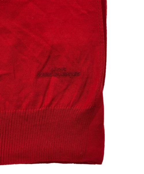 tricot COMME des GARCONS（トリココムデギャルソン）tricot COMME des GARCONS (トリココムデギャルソン) ロゴプリントウールストール レッドの古着・服飾アイテム