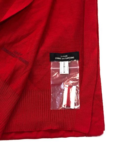 tricot COMME des GARCONS（トリココムデギャルソン）tricot COMME des GARCONS (トリココムデギャルソン) ロゴプリントウールストール レッドの古着・服飾アイテム