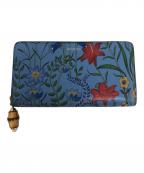 GUCCIグッチ）の古着「ラウンドファスナー財布」｜スカイブルー