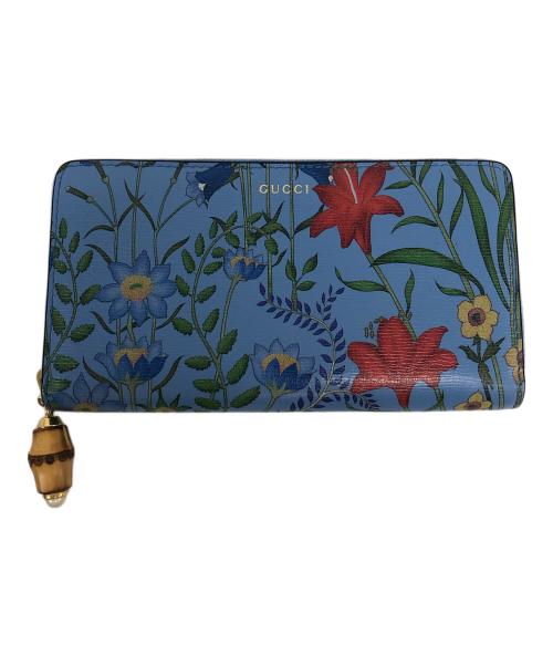 GUCCI（グッチ）GUCCI (グッチ) ラウンドファスナー財布 スカイブルーの古着・服飾アイテム