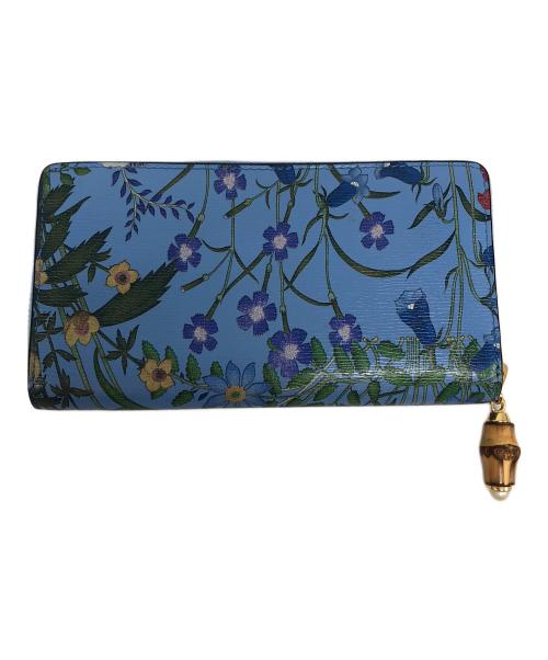 GUCCI（グッチ）GUCCI (グッチ) ラウンドファスナー財布 スカイブルーの古着・服飾アイテム
