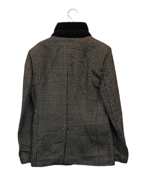 EMPORIO ARMANI（エンポリオアルマーニ）EMPORIO ARMANI (エンポリオアルマーニ) スタンドカラーヘリンボーンジャケット ブラック サイズ:SIZE 44の古着・服飾アイテム