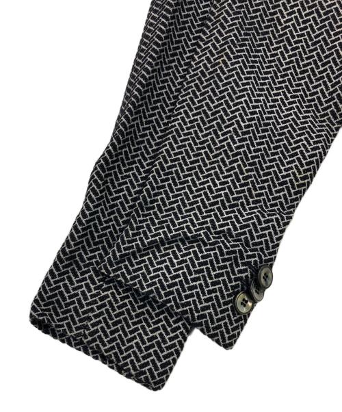 EMPORIO ARMANI（エンポリオアルマーニ）EMPORIO ARMANI (エンポリオアルマーニ) スタンドカラーヘリンボーンジャケット ブラック サイズ:SIZE 44の古着・服飾アイテム