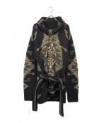 RRLダブルアールエル）の古着「コンチョボタンハンドニットカーディガン」｜ブラック