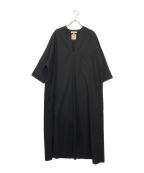 MADISON BLUEマディソンブルー）の古着「キーネック スリット ロングワンピース」｜ネイビー