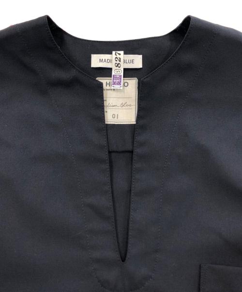 MADISON BLUE（マディソンブルー）MADISON BLUE (マディソンブルー) キーネック スリット ロングワンピース ネイビー サイズ:Sの古着・服飾アイテム