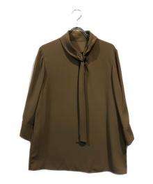 icB（アイシービー）の古着「バックサテンアムンゼンボウタイブラウス」｜ベージュ