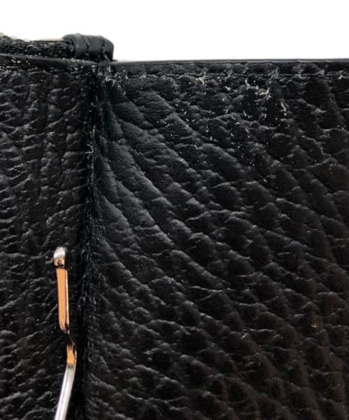 Maison Margiela（メゾンマルジェラ）Maison Margiela (メゾンマルジェラ) グレインレザー マネークリップ付き 二つ折り 財布 ブラックの古着・服飾アイテム