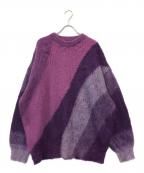 MAISON SPECIALメゾンスペシャル）の古着「ウェーブグラデーションシャギープライムオーバーモヘヤニットプルオーバー」｜パープル