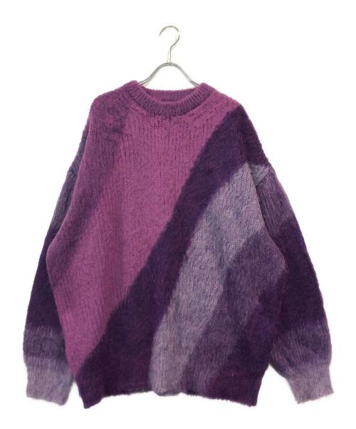 MAISON SPECIAL（メゾンスペシャル）MAISON SPECIAL (メゾンスペシャル) ウェーブグラデーションシャギープライムオーバーモヘヤニットプルオーバー パープル サイズ:SIZE01の古着・服飾アイテム