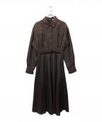 CLANEクラネ）の古着「CHINTZ LENO CLOTH ONEPIECE」｜ブラウン