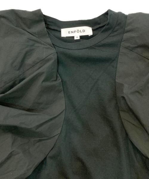 ENFOLD（エンフォルド）ENFOLD (エンフォルド) パフスリーブＴシャツ ブラック サイズ:38の古着・服飾アイテム