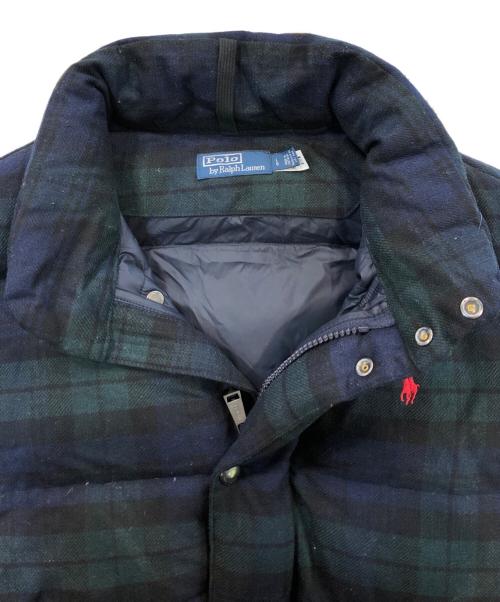 POLO RALPH LAUREN（ポロ・ラルフローレン）POLO RALPH LAUREN (ポロ・ラルフローレン) ブラックウォッチウールブレンドダウンジャケット グレー サイズ:Lの古着・服飾アイテム