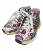 estacionエスタシオ）の古着「プリント柄エアサイクルハイカットスニーカー」｜ホワイト