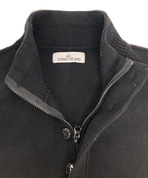 STONE ISLAND（ストーンアイランド）STONE ISLAND (ストーンアイランド) ハーフジップボタンニット ブラック サイズ:Lの古着・服飾アイテム