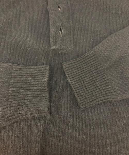 STONE ISLAND（ストーンアイランド）STONE ISLAND (ストーンアイランド) ハーフジップボタンニット ブラック サイズ:Lの古着・服飾アイテム
