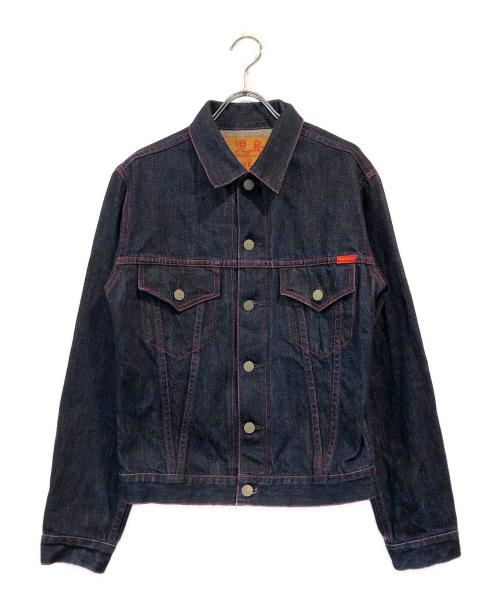 児島ジーンズ（コジマジーンズ）児島ジーンズ (コジマジーンズ) LAGER BEER (ラガービール) ラガービール コラボ デニムジャケット インディゴ サイズ:Lの古着・服飾アイテム
